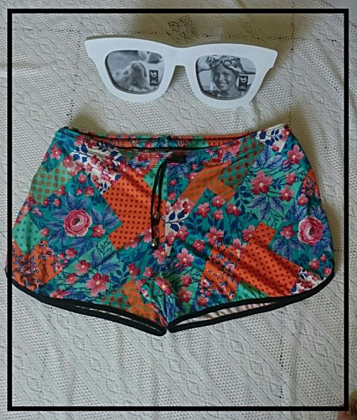 Shorts Boxy Plus Size Estampado Tam 46 Ao 60