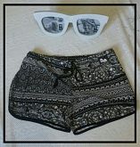 Shorts Boxy Plus Size Estampado Tam 46 Ao 60