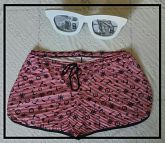 Shorts Boxy Plus Size Estampado Tam 46 Ao 60